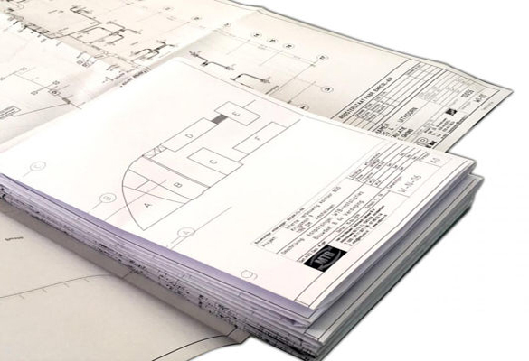 Gevouwen bouwtekeningen komen direct uit de machine