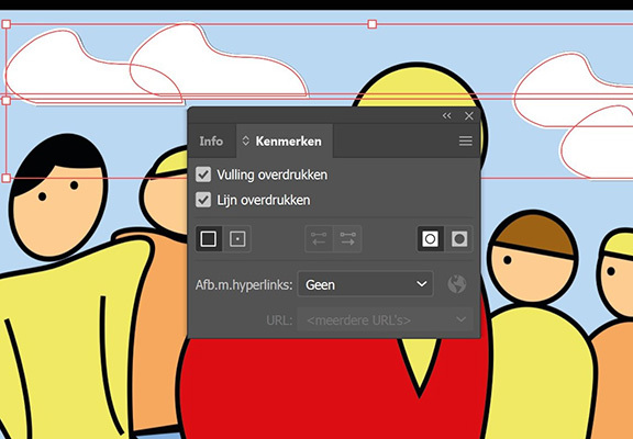 Overdruk instelling in Adobe Illustrator