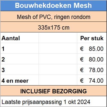 Bouwhekdoeken Mesh
