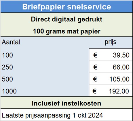 Briefpapier snelservice
