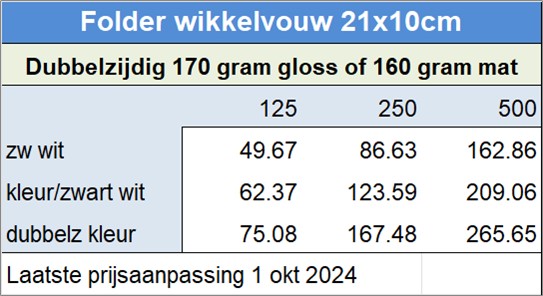 Folder wikkelvouw 21x10cm
