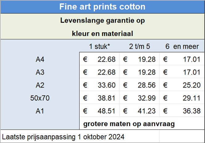 Fine art prints cotton
