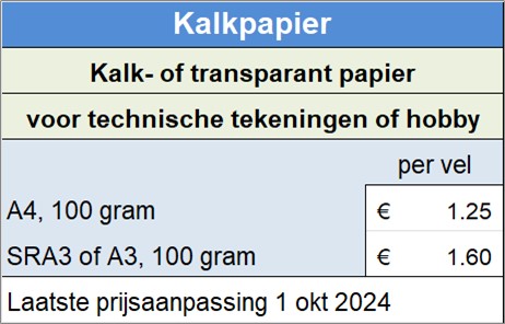 prijslijst