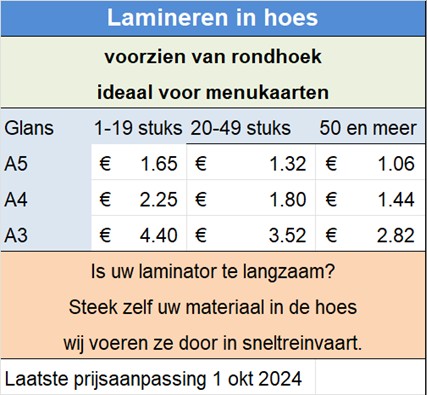 prijslijst