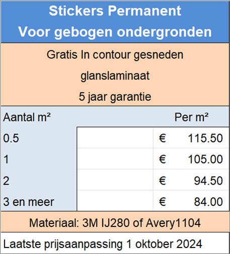 Voor gebogen ondergronden
