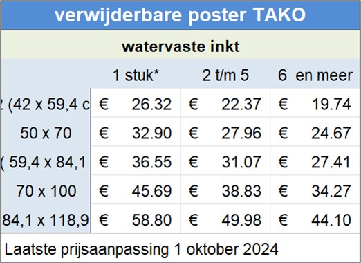 verwijderbare poster TAKO
